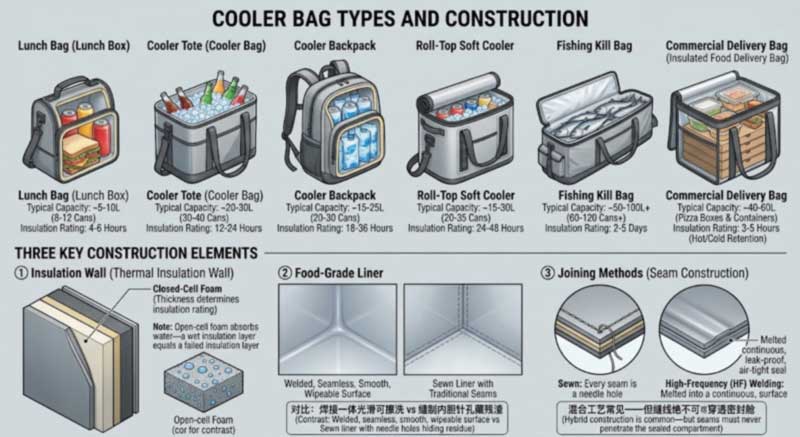 Insulated Cooler Bags: Types, Construction & How to Choose Insulated Cooler Bags: Types, Construction & How to Choose