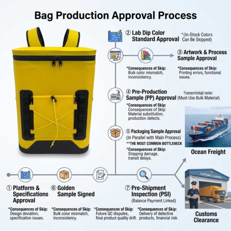 seven approval gates in a private label soft cooler programme from colour standard to pre-shipment inspection seven approval gates in a private label soft cooler programme from colour standard to pre-shipment inspection